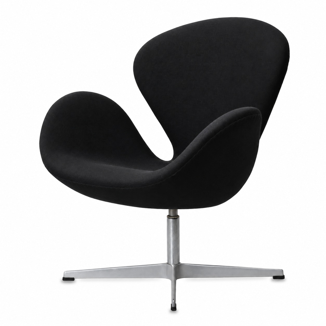 Swan in black fabric