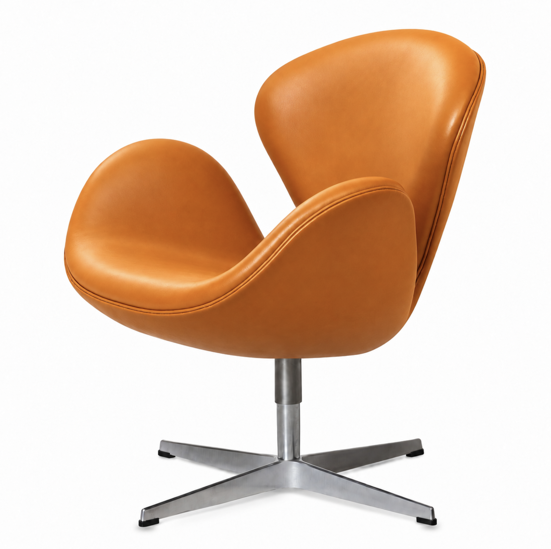 The Swan is an iconic and elegant piece of Danish design that gains an exclusive, sophisticated look with new Elegance aniline leather. The soft leather follows the chair's beautiful organic shapes and emphasises its characteristic silhouette. The natural surface and fine texture give the leather a lively look, and over time it develops a beautiful patina that makes every chair unique.
