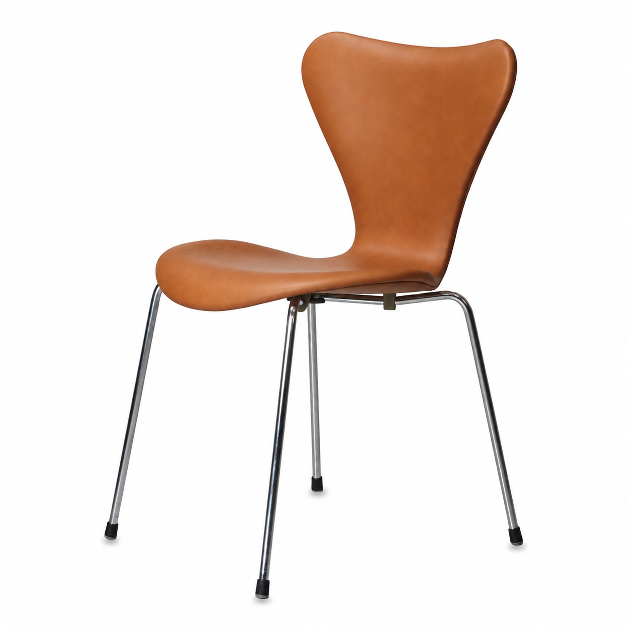 The AJ 7 chair is an elegant and timeless design chair, shown here with new semi-aniline leather. The natural leather has a beautiful, soft surface and a lightly protective finish that makes it more resistant to daily use while preserving the leather's natural texture and exclusive look.